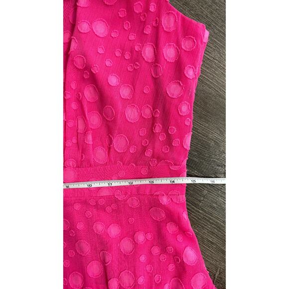 Eliza J Womens Pink Polka Dot Sleeveless Mini Dress Tiered Side Zip Size 6 - Picture 12 of 12